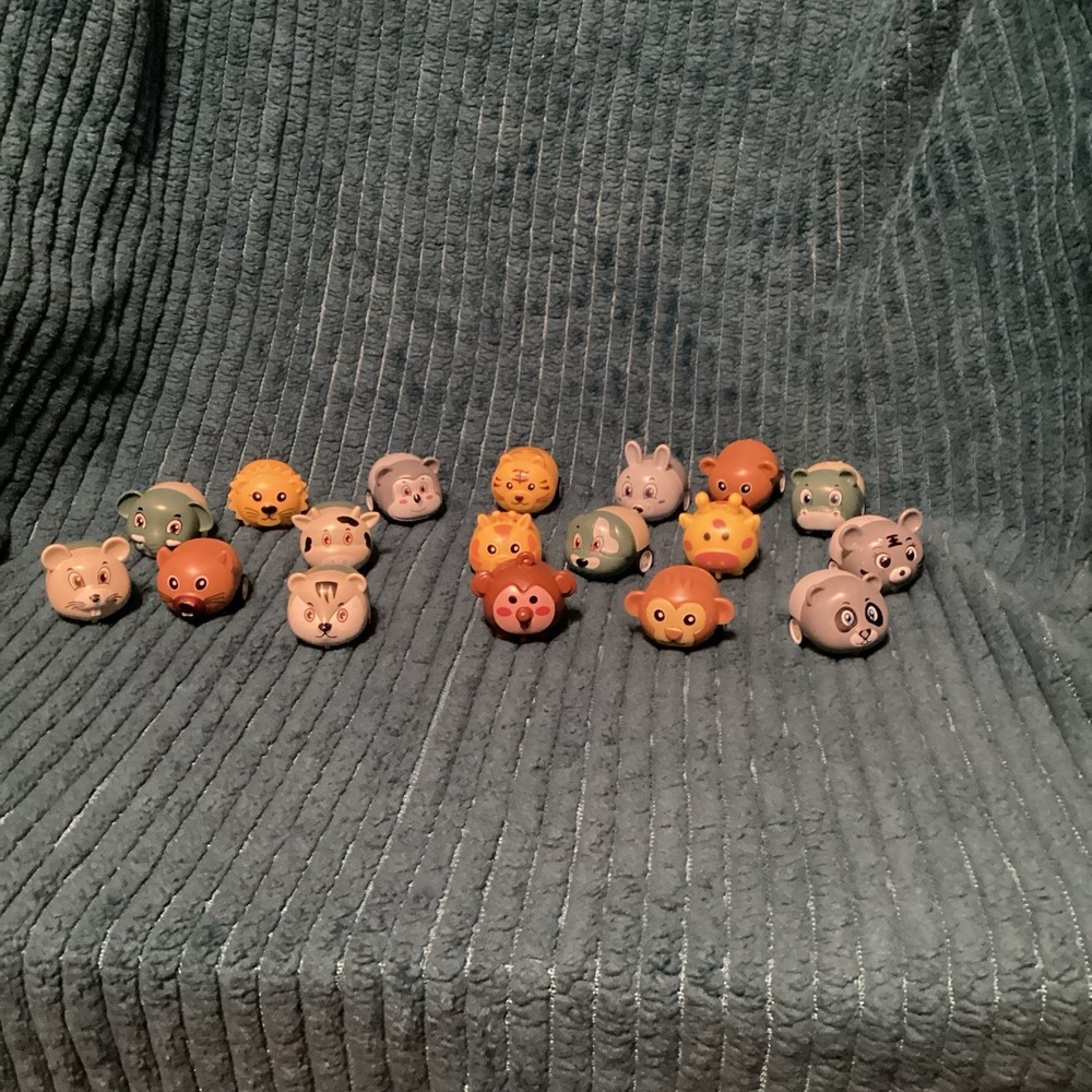 Lot Of 18 Cartoon Animal Pull-Back Cars Mini Party Favors